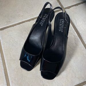 Franco Sarto Black Leather low heels size 7M